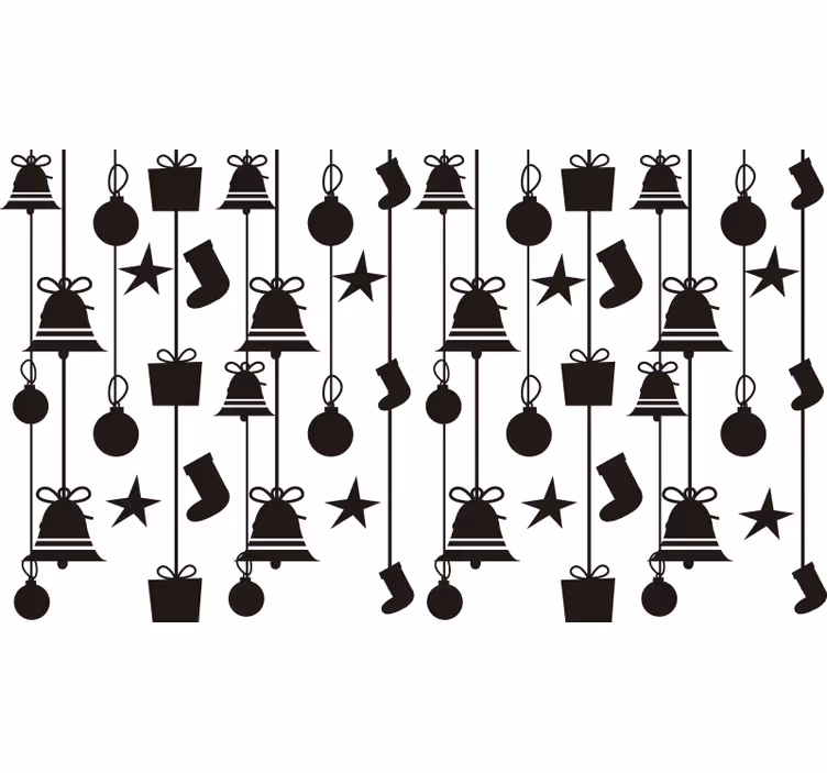 Papier peint noël chaussettes noires - TenStickers