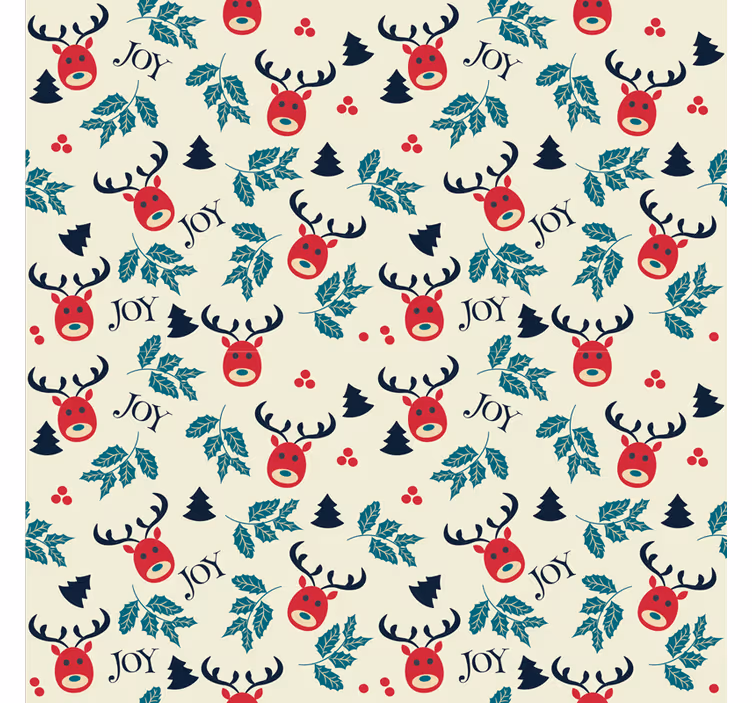 Papier peint noël joie et rennes - TenStickers
