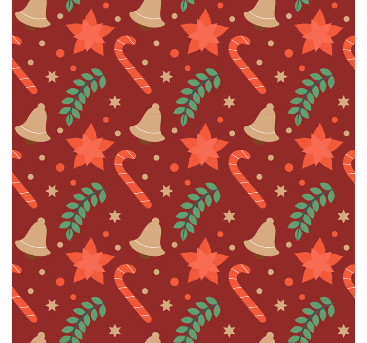 Papier peint noël motif bonbons de noël - TenStickers