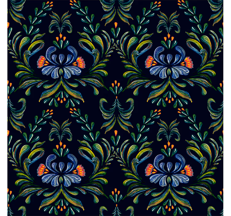 Papier peint ornemental motif folklorique coloré - TenStickers