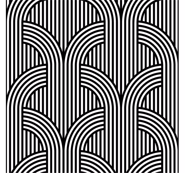 Papier peint ornemental arches noires et blanches - TenStickers