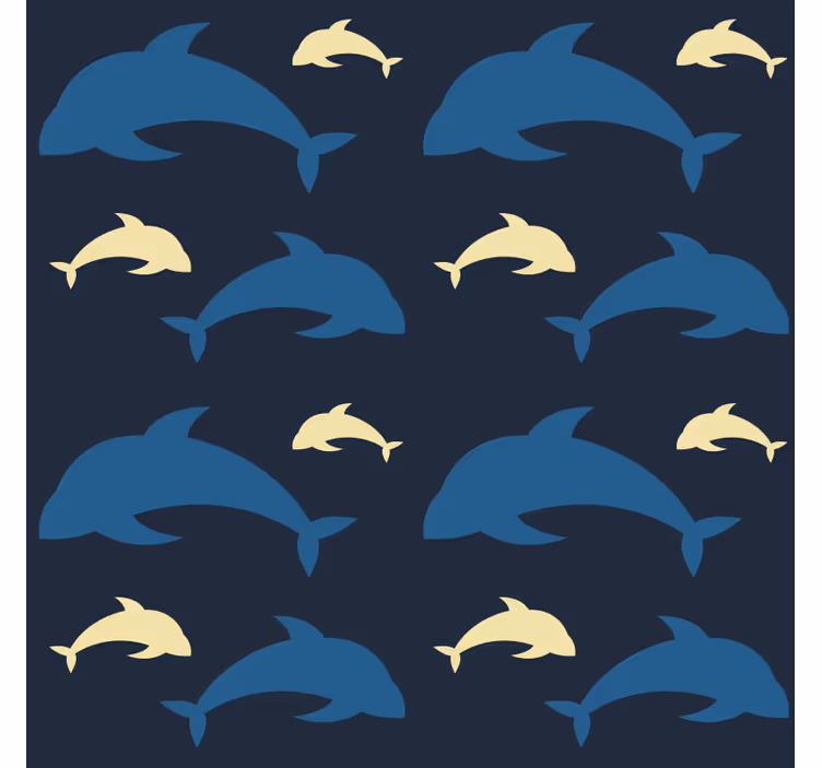 Papier peint chambre 3 dauphins dans la mer - TenStickers