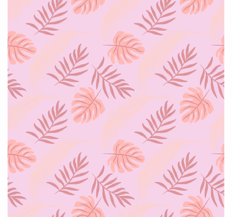 Papier peint chambre design tropical rose - TenStickers