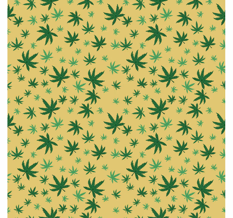 Papier peint chambre motif cannabis sans couture - TenStickers