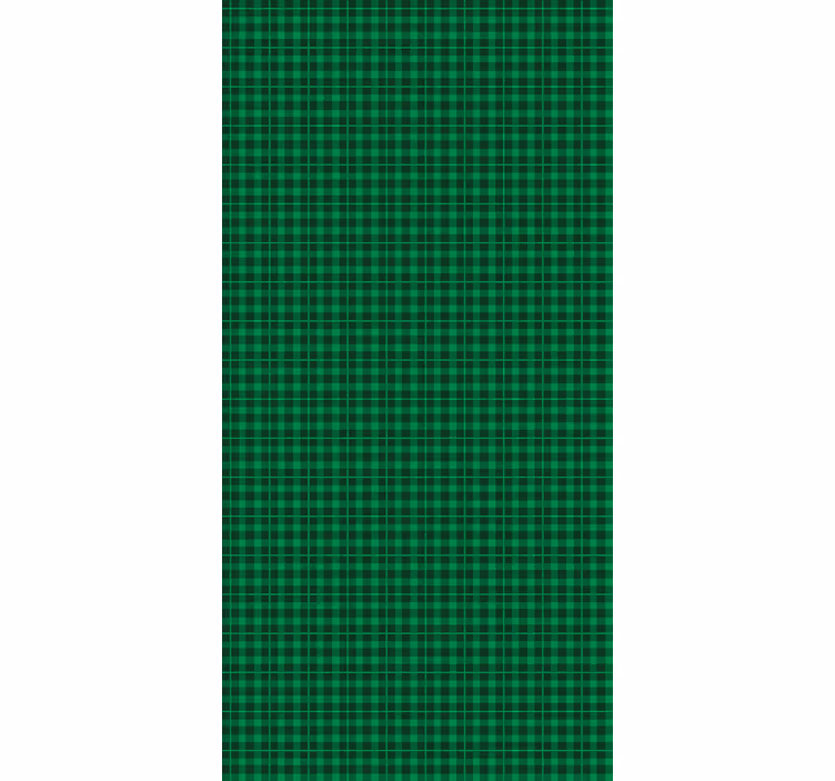 Papier peint ornemental motif vichy vert - TenStickers