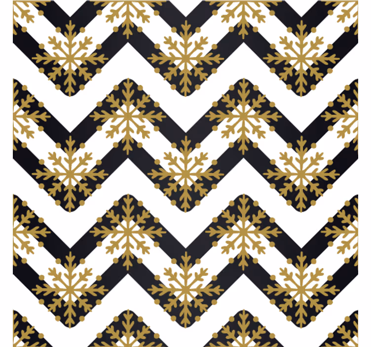 Papier peint ornemental motif chevron floral - TenStickers