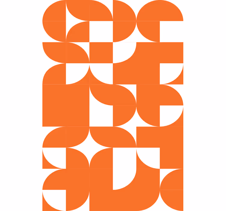 Papier peint motif cercle orange art géométrique - TenStickers