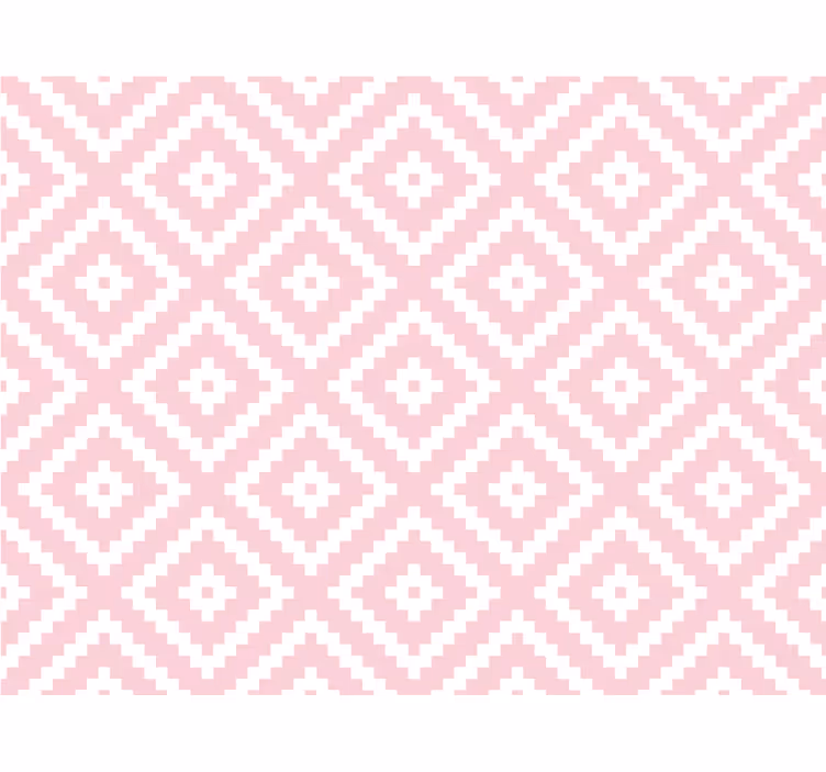 Papier peint motif carreaux roses géométriques - TenStickers