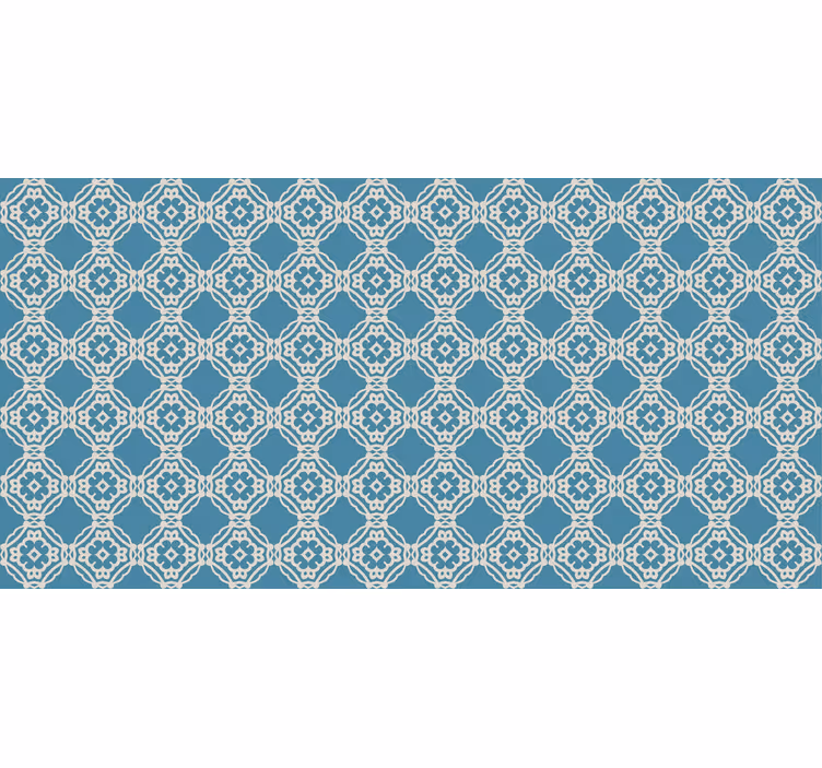 Papier peint motif ancien vintage bleu et blanc - TenStickers