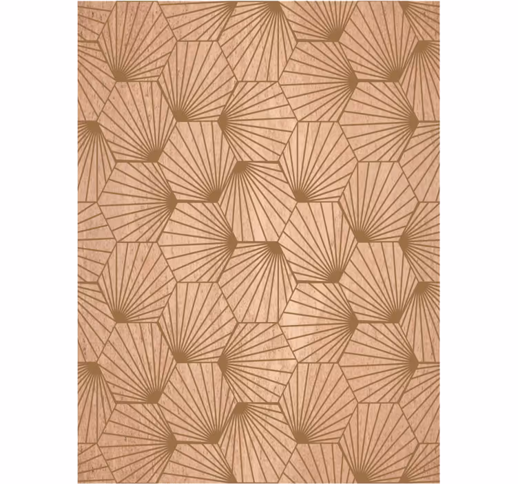 Papier peint salon lignes hexagones marron - TenStickers