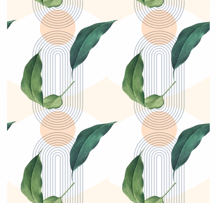 Papier peint chambre motif géométrique feuillage - TenStickers