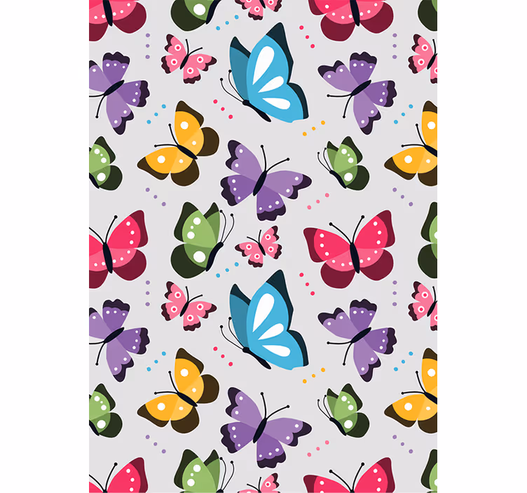 Papier peint animaux papillons colorés en vol - TenStickers