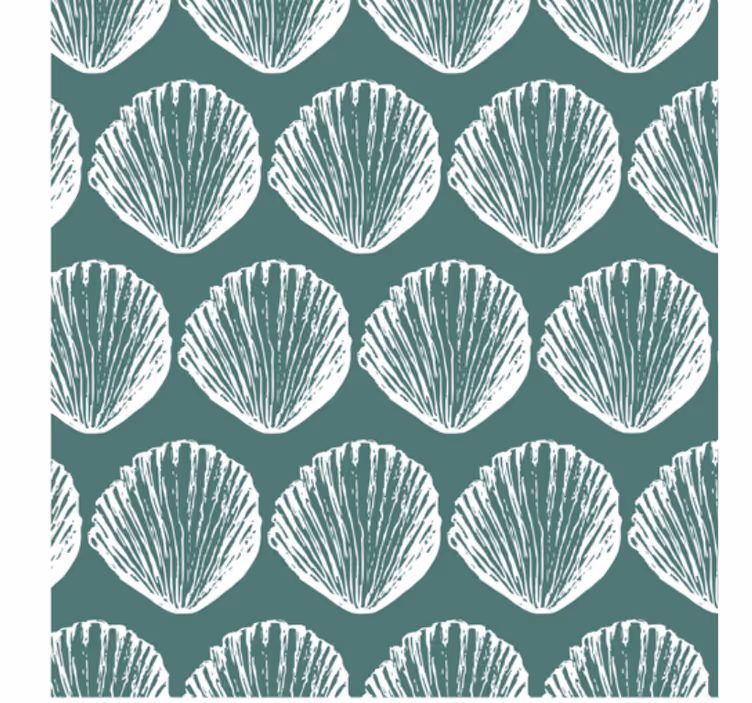 Papier peint animaux motif rétro coquillages - TenStickers