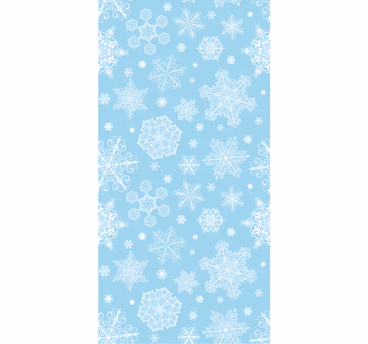 Papier peint chambre flocons de neige sur fond bleu - TenStickers
