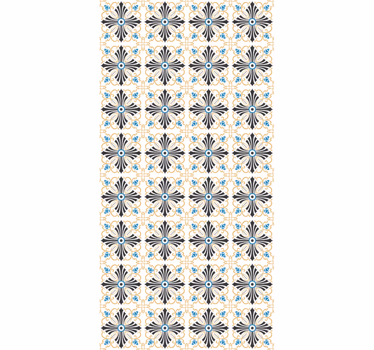 Papier peint chambre carreaux botaniques rétro - TenStickers