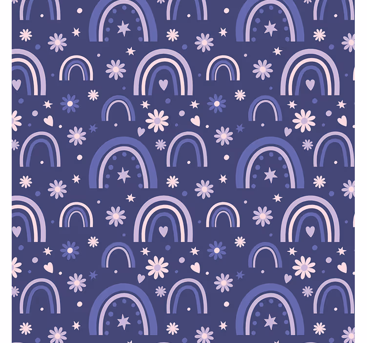Papier peint chambre arcs-en-ciel violets - TenStickers