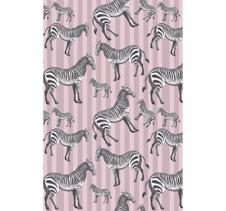 Papier peint animaux illustration vintage zèbre - TenStickers