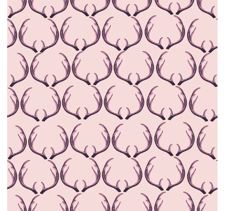 Papier peint animaux bois de cerf rose - TenStickers