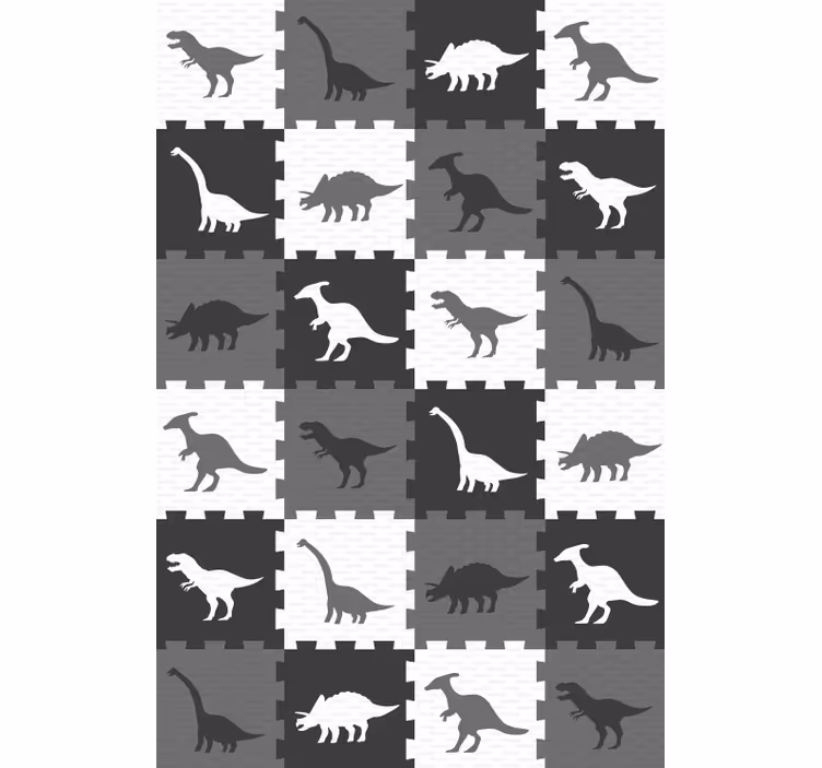 Papier peint animaux puzzle animal gris - TenStickers