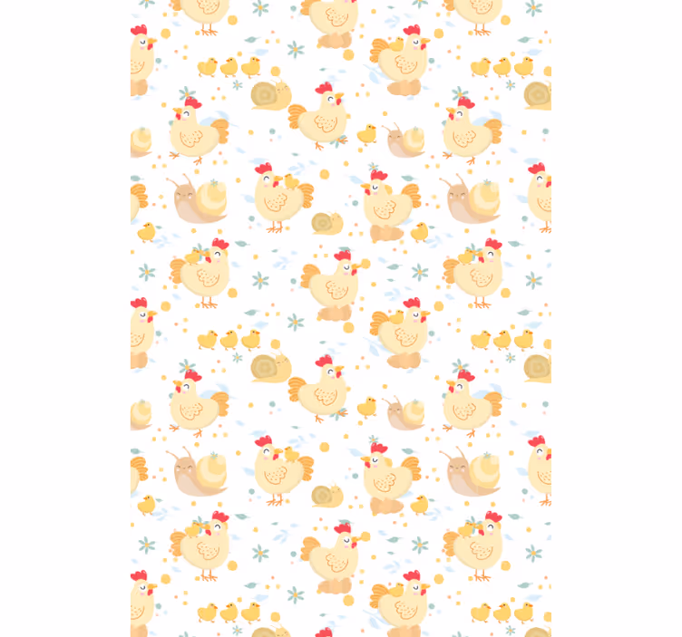 Papier peint animaux poules et escargots de ferme - TenStickers