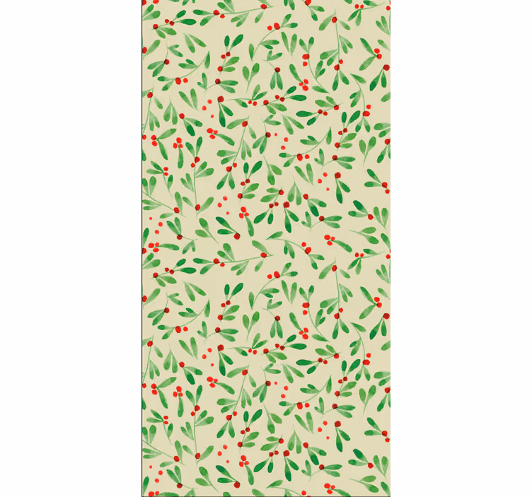 Papier peint noël motif baies de fête - TenStickers