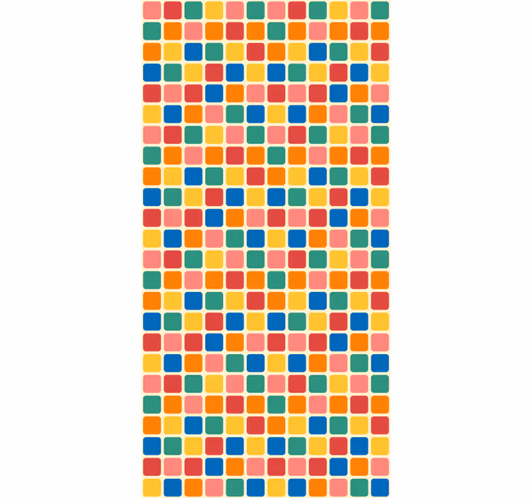 Papier peint bureau carrés multicolores - TenStickers