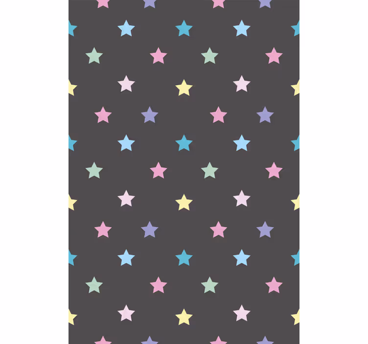 Papier peint couloir étoiles colorées sur fond gris - TenStickers