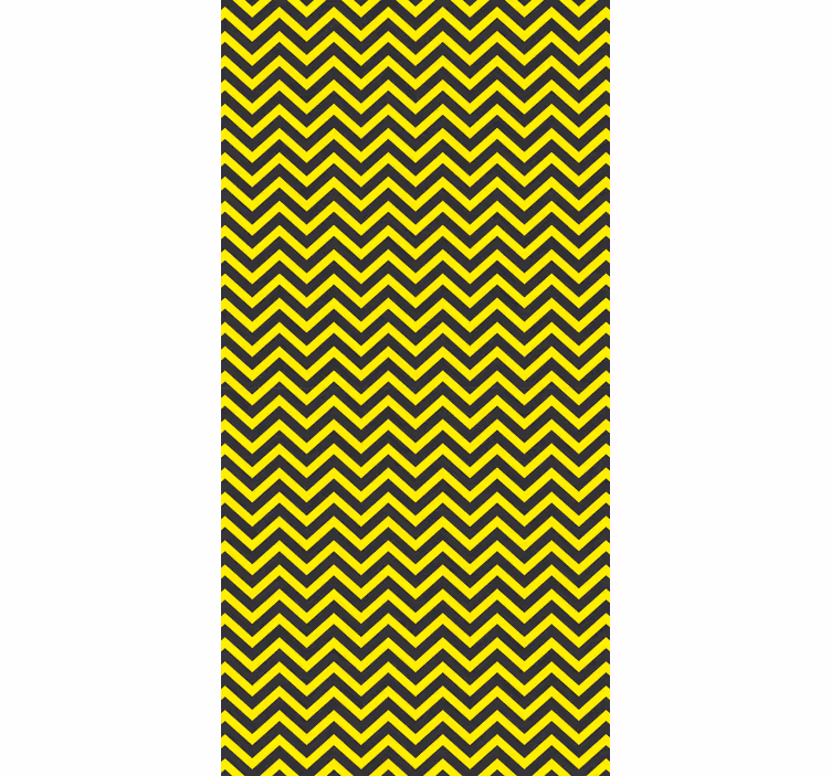 Papier peint couloir design zigzag noir et jaune - TenStickers