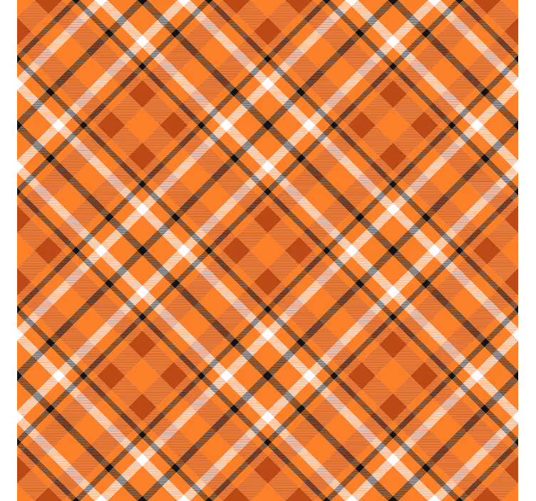 Papier peint couloir carreaux orange à motifs marron - TenStickers