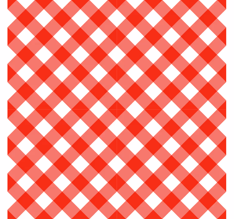 Papier peint couloir carrés rouges et blancs - TenStickers