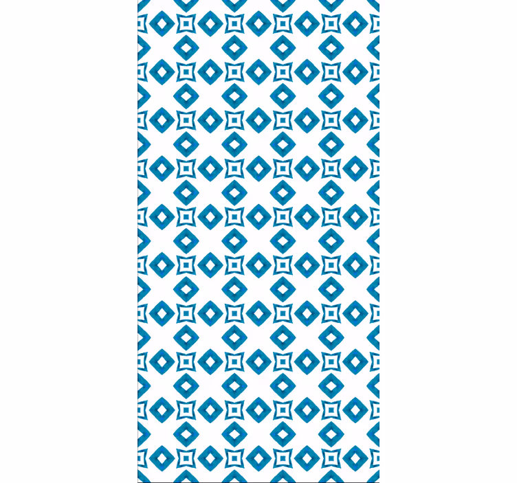 Papier peint couloir design géométrique bleu diamant - TenStickers