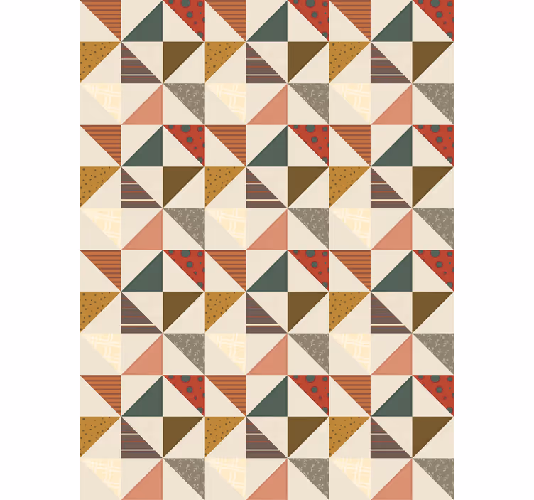Papier peint salle à manger motif triangle patchwork - TenStickers