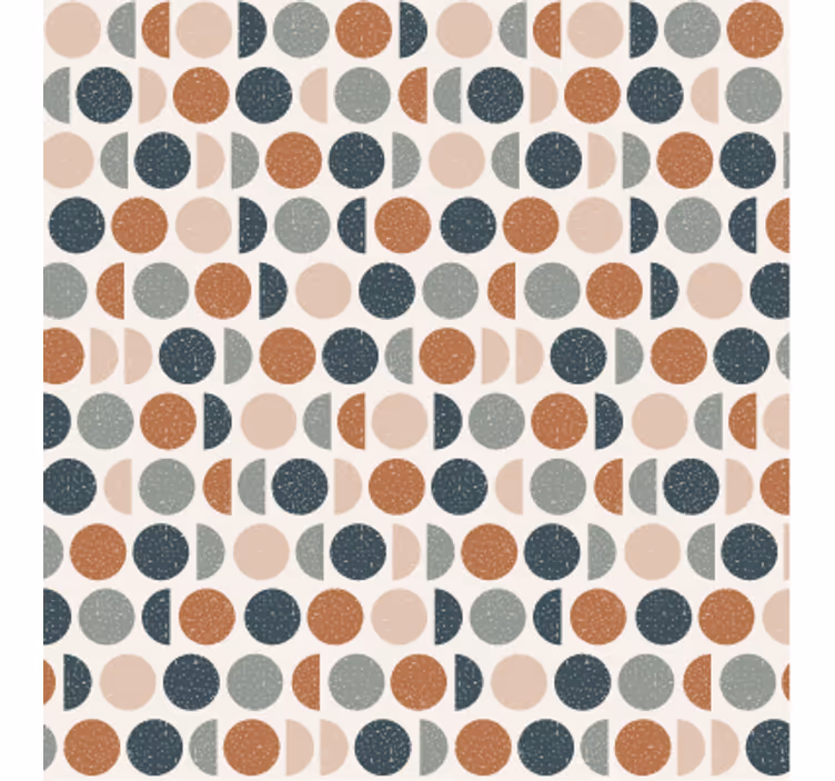Papier peint formes géométriques motifs ronds rétro - TenStickers