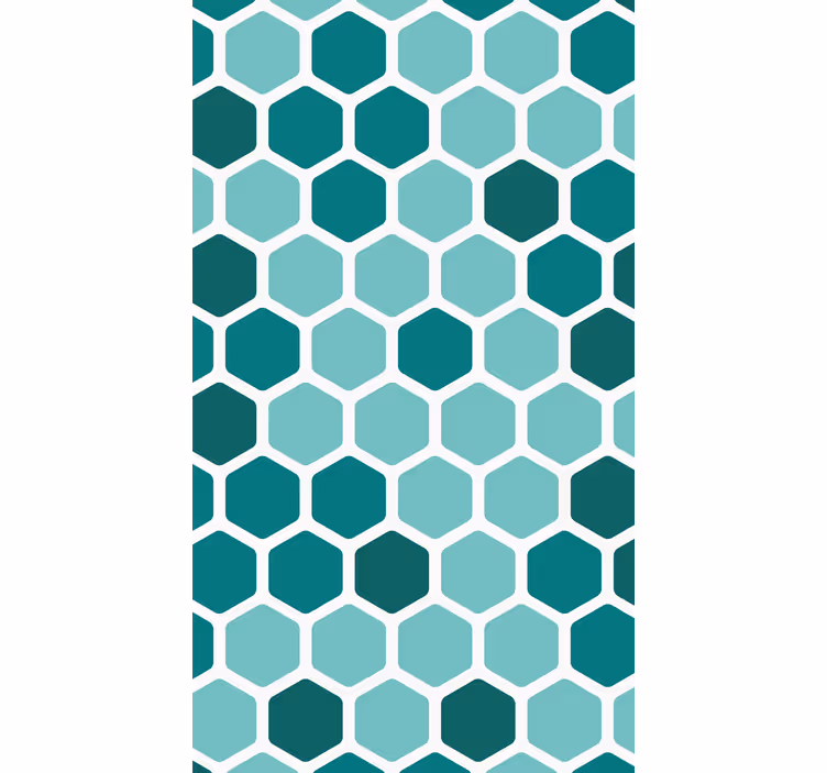 Papier peint formes géométriques motif alvéole vert - TenStickers