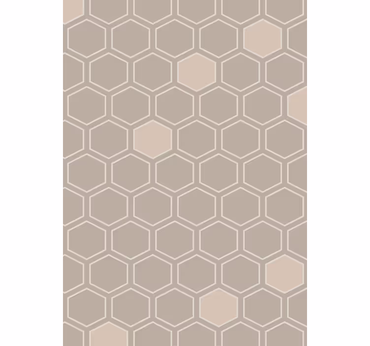 Papier peint formes géométriques hexagone beige - TenStickers