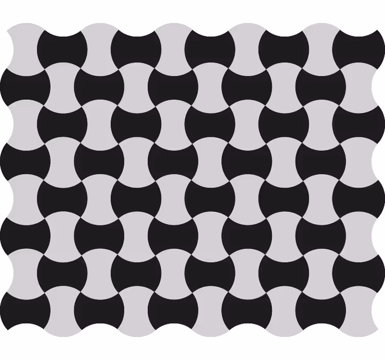 Papier peint formes géométriques courbes noir et blanc - TenStickers