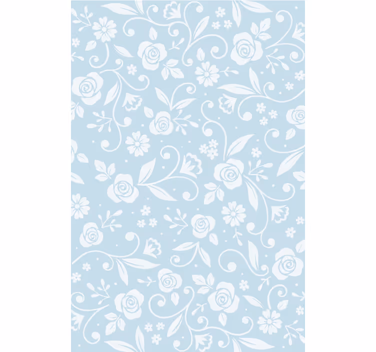 Papier peint nature ornement de fleurs bleues - TenStickers