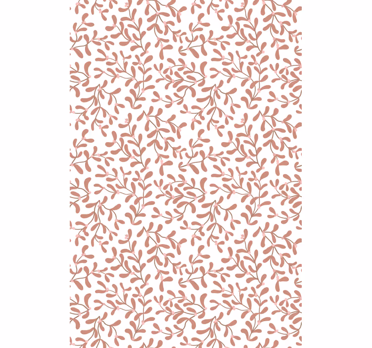 Papier peint nature motif petites feuilles terracotta - TenStickers