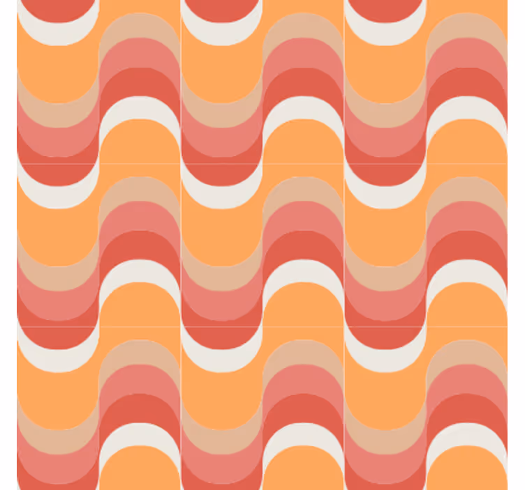 Papier peint vintage motif de vagues vibrantes - TenStickers