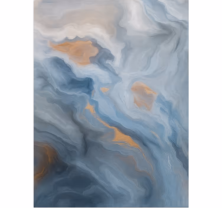 Papier peint marbre teintes ambre-bleu - TenStickers