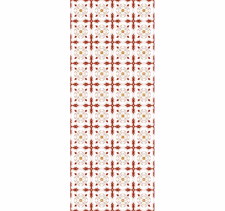 Papier peint carreaux de ciment tuiles rouges - TenStickers