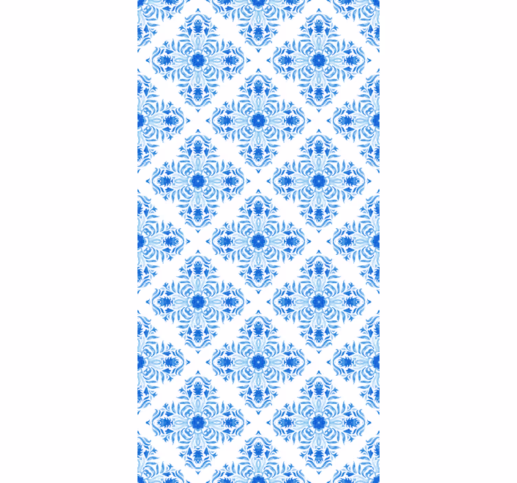 Papier peint carreaux de ciment effet carreaux bleus - TenStickers