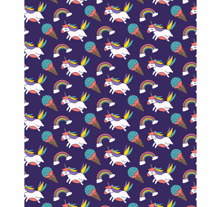 Papier peint chambre enfant motif licorne - TenStickers