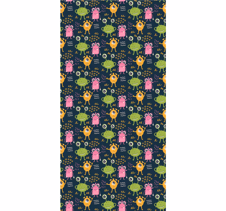 Papier peint chambre enfant illustration d'aliens colorés - TenStickers