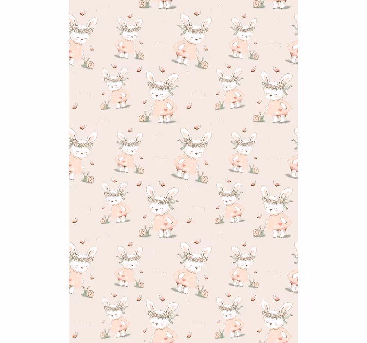Papier peint chambre enfant personnages de lapins mignons - TenStickers