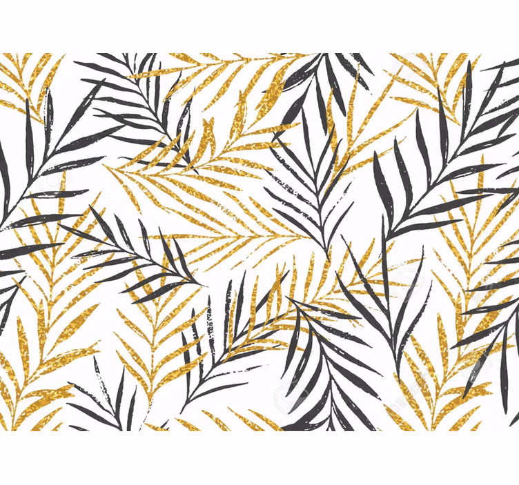 Papier peint salon imprimé de feuillage jungle glamour - TenStickers