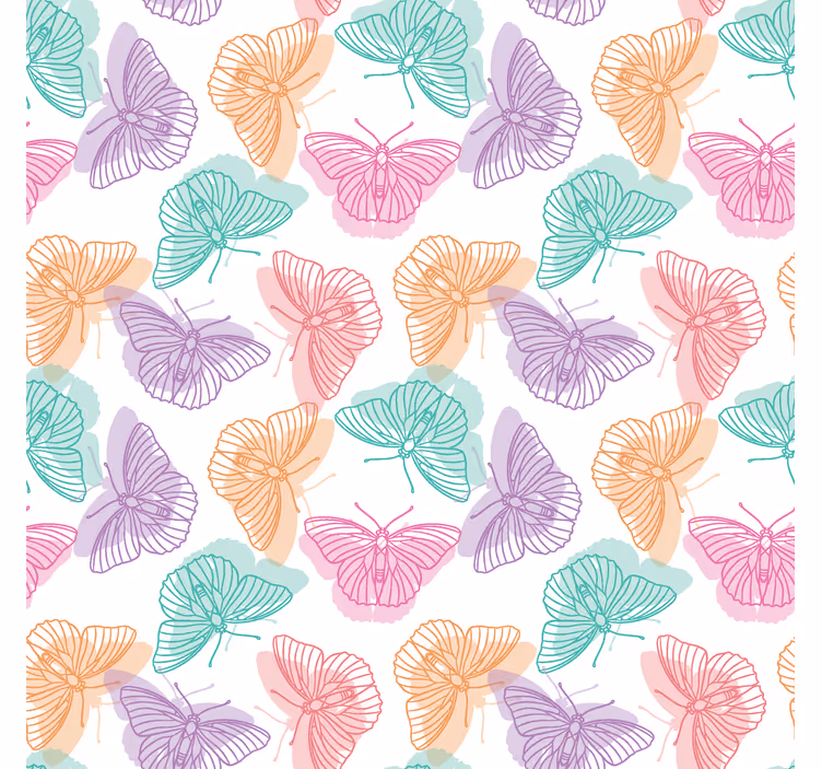 Papier peint papillons silhouette colorée - TenStickers