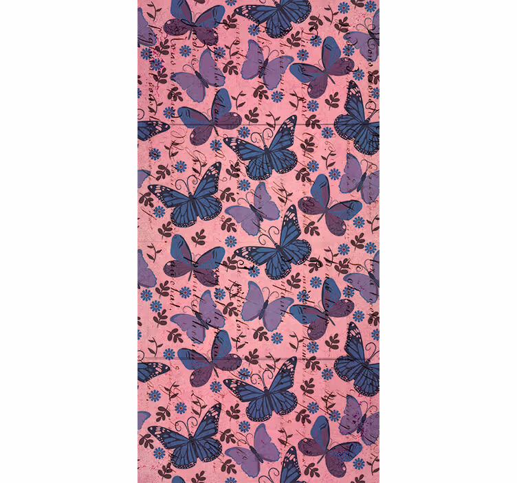 Papier peint papillons tons violets avec citations - TenStickers