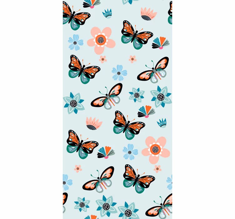 Papier peint papillons et fleurs - TenStickers