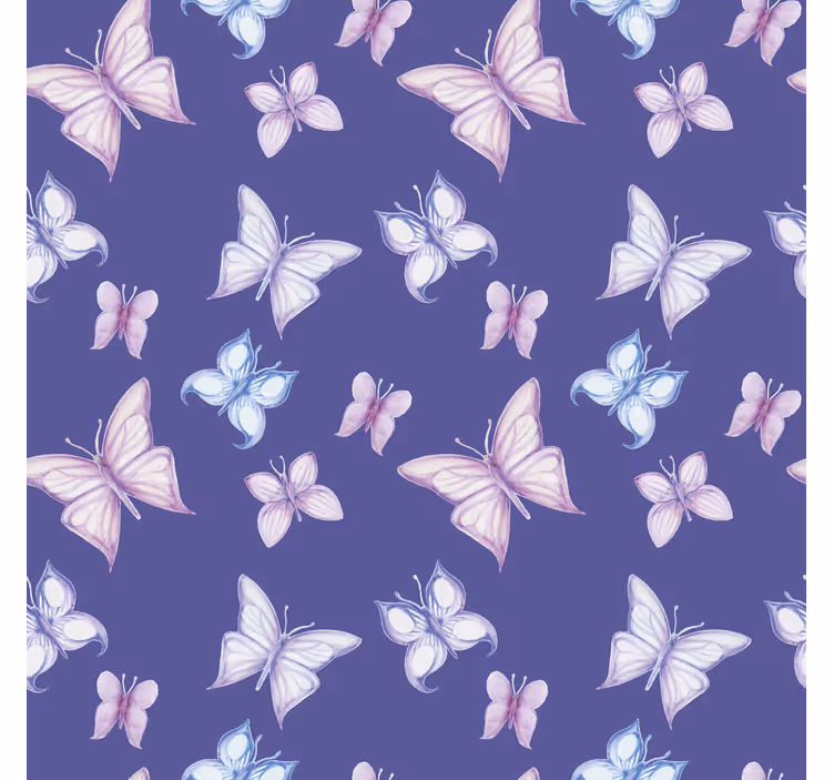 Papier peint papillons fond violet - TenStickers